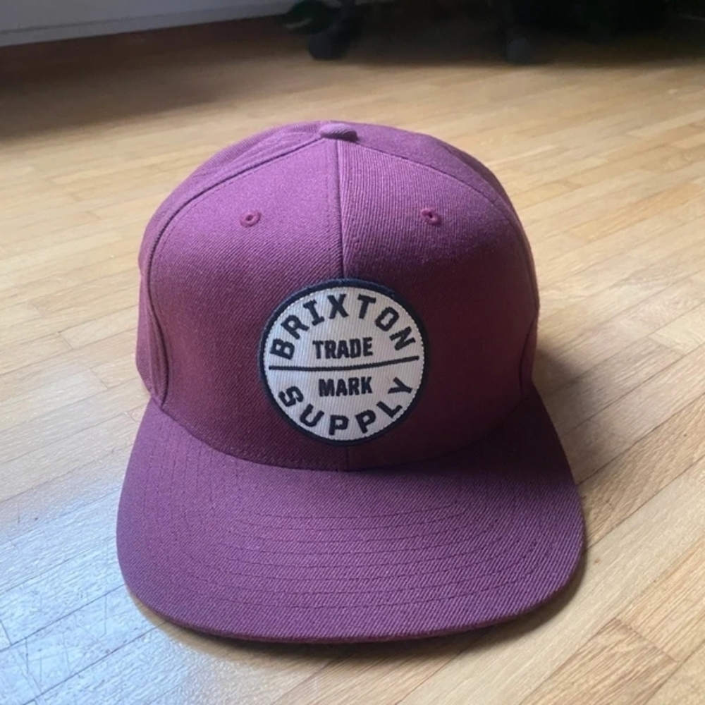 Brixton Plum Embroidered Patch Snapback Hat